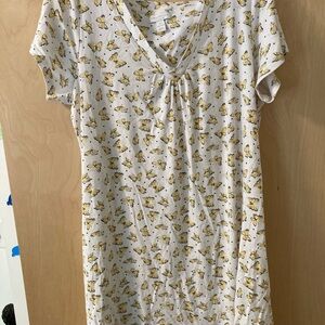 Charter Club Intimates White and Yellow Butterfly Print Nightgown